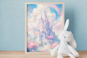 Enchanting Castle Tales - Nursery Wall Art Prints - Digital Download, Printable Watercolor Nursery Decor for Kids, Instant Printable Magic