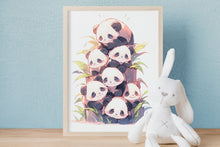 Load image into Gallery viewer, Nursery Wall Art Prints - Instant Digital Download, Printable Wall Art for Kids - Panda Pile Nursery Decor
