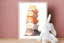 Load image into Gallery viewer, Nursery Wall Art Prints - Instant Digital Download, Printable Wall Art for Kids - Bear Pile Nursery Decor
