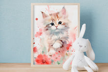 Load image into Gallery viewer, Nursery Wall Art Prints - Digital Download, Printable Wall Art for Kids - Cat Lovers&#39; Dream - Watercolor Kitten Nursery Decor

