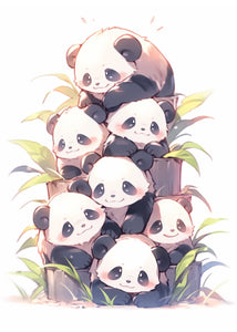 Nursery Wall Art Prints - Instant Digital Download, Printable Wall Art for Kids - Panda Pile Nursery Decor